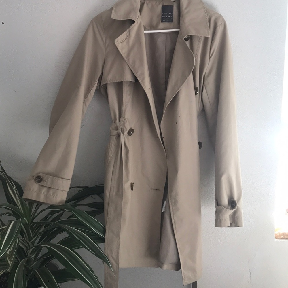 Khaki colored trench